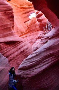 After descending into the Lower Antelope canyon