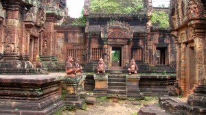 Red colored temple Banteay Srey
