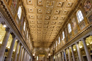 Grand interior of Basilica di Santa Maria Maggiore