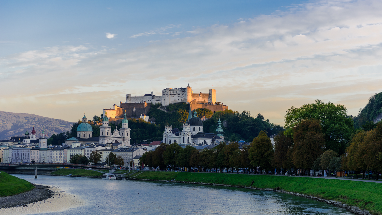 View from one of the bridges over Salzach