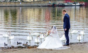 Wedding photo shoot near Vltava